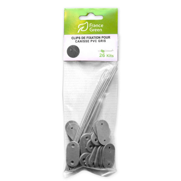 clips de fixation pour canisses PVC gris